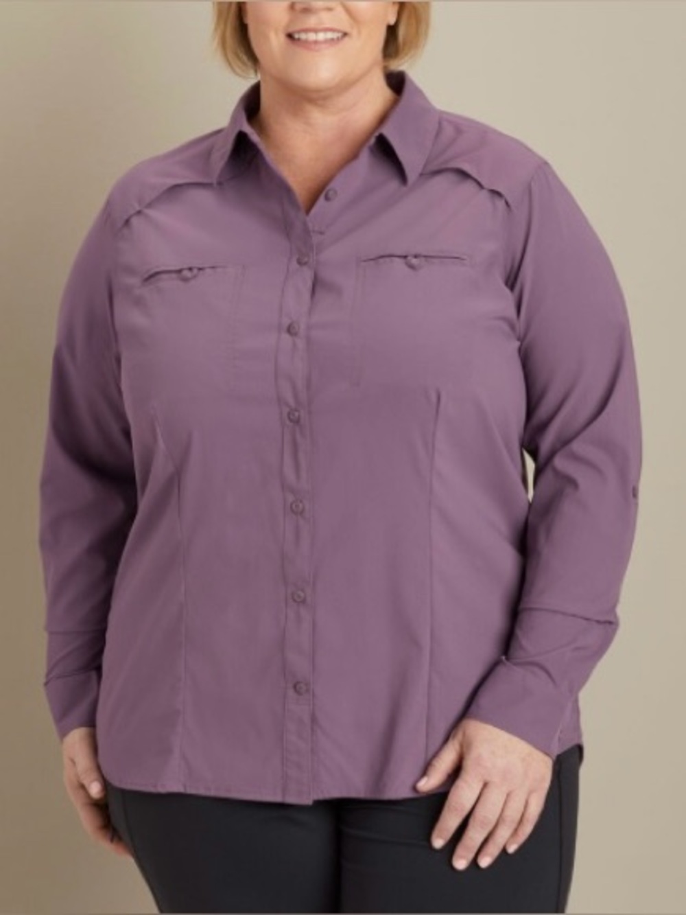 Duluth Trading Co Purple Breezeshooter Outdoor Shirt Women's XXL